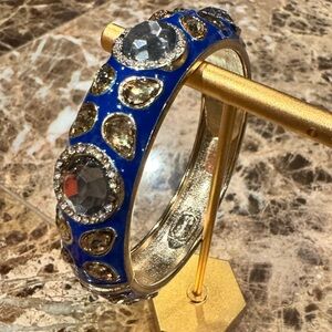 Nordstrom Sequin Cobalt Blue Ceramic Bangle with Crystal Accents